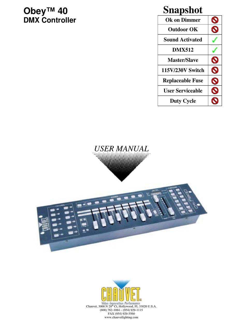 CHAUVET OBEY 40 USER MANUAL Pdf Download | ManualsLib