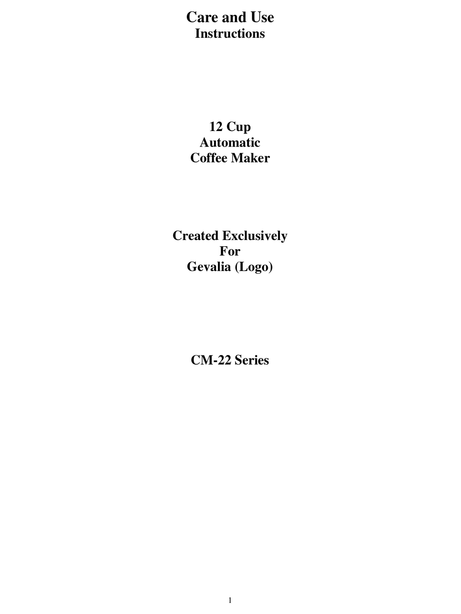 Gevalia Coffeemaker C-60A User Guide : Free Download, Borrow, and Streaming  : Internet Archive