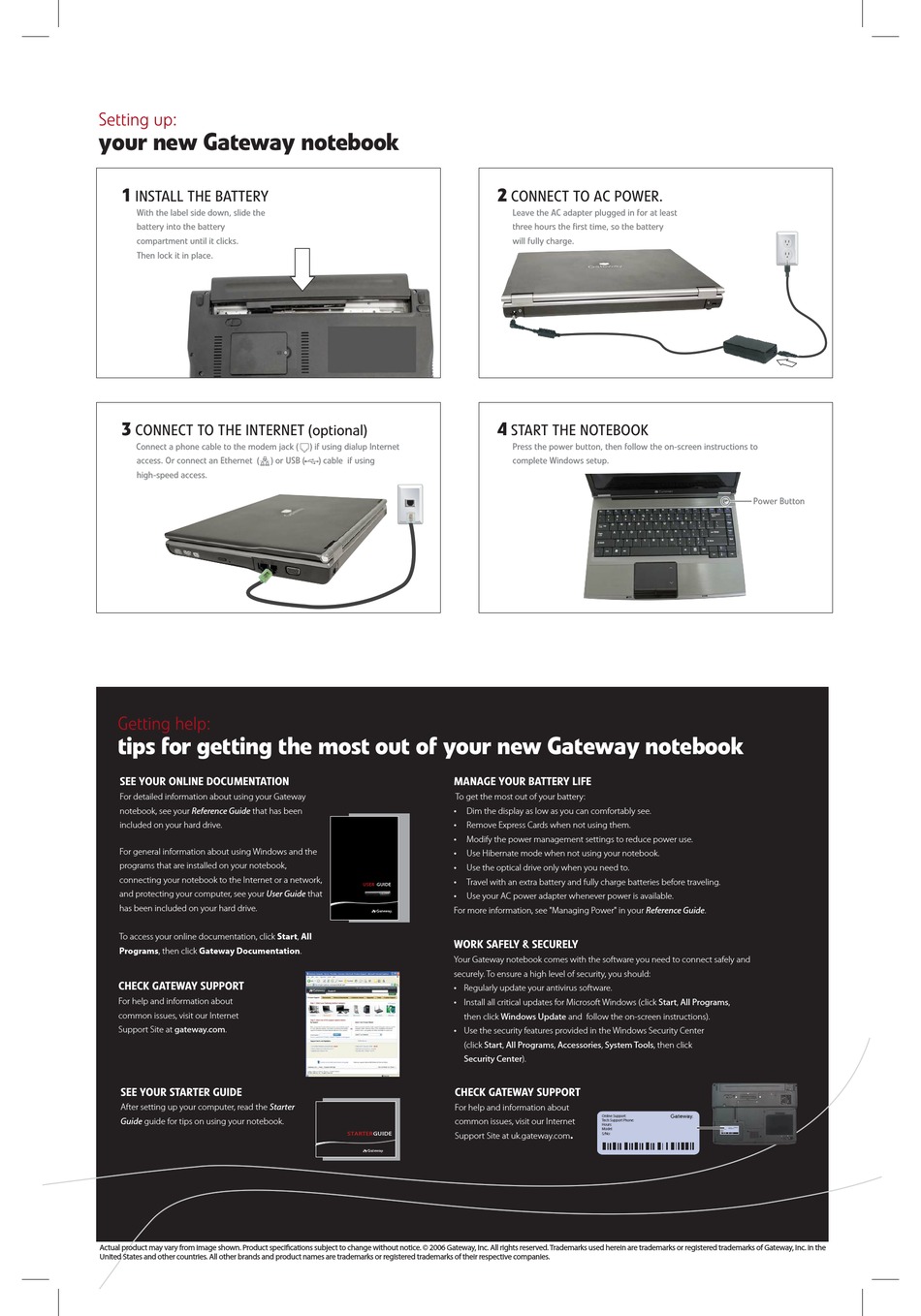 GATEWAY NOTEBOOK SETTING-UP MANUAL Pdf Download | ManualsLib