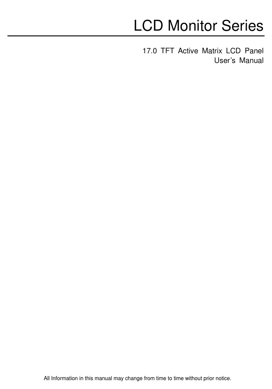 JETWAY LCD MONITOR SERIES USER MANUAL Pdf Download ManualsLib