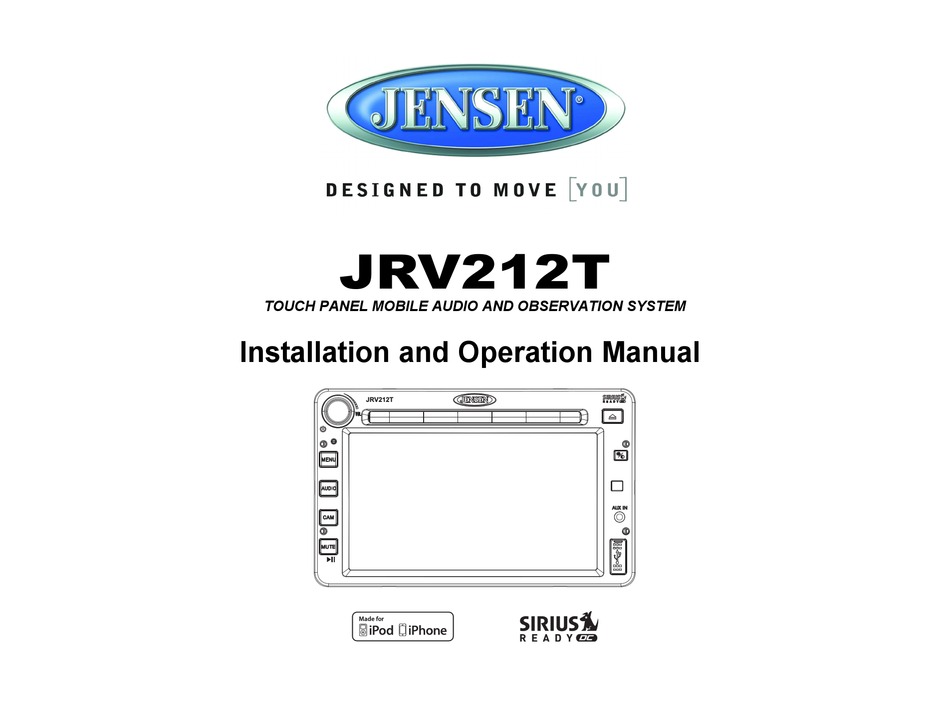 JENSEN JRV212T INSTALLATION AND OPERATION MANUAL Pdf Download | ManualsLib