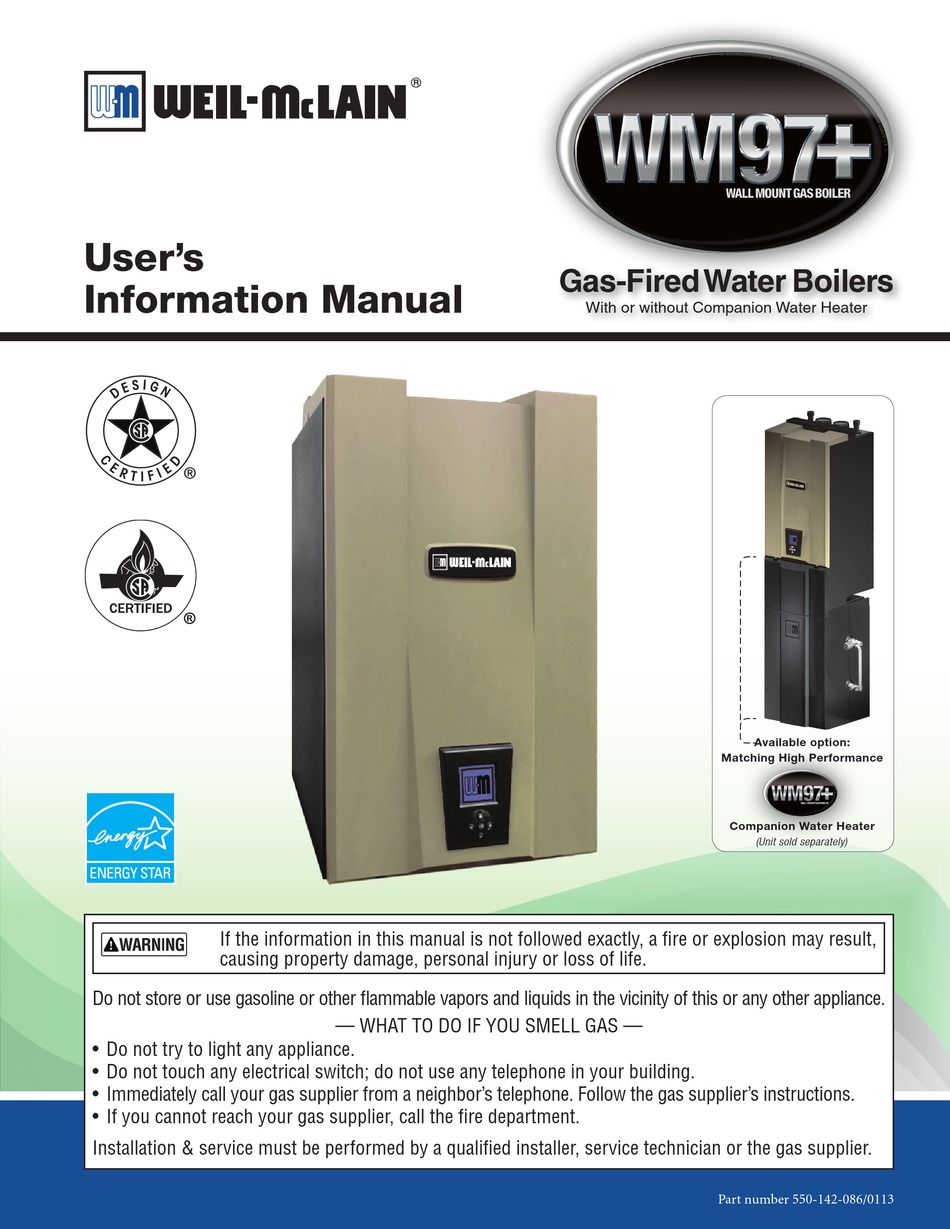 WEILMCLAIN WM97+ USER'S INFORMATION MANUAL Pdf Download ManualsLib