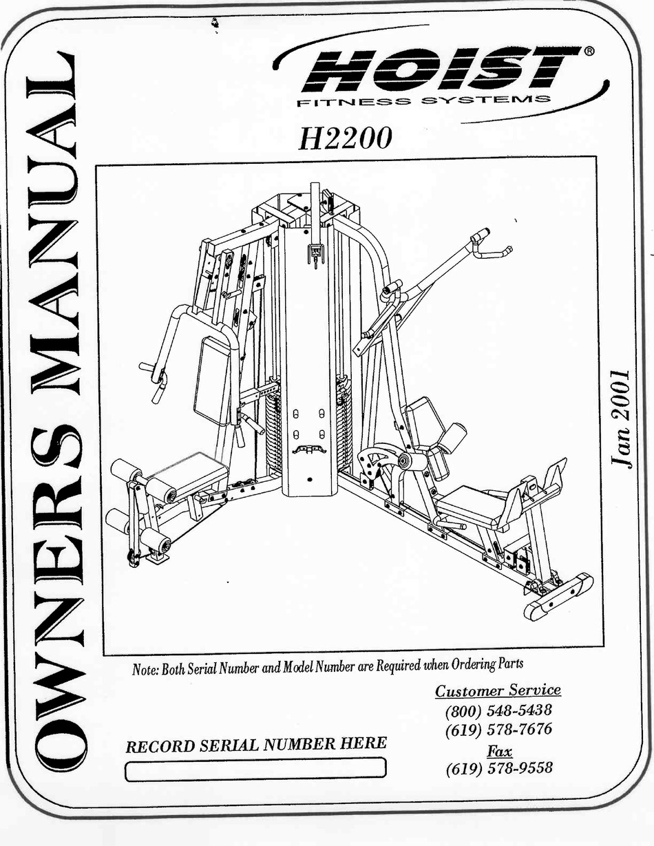 Osi 2200 home gym manual user