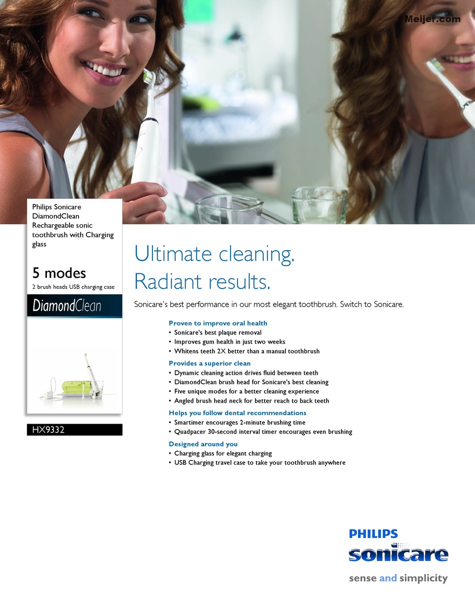 PHILIPS DIAMONDCLEAN SONICARE HX9332 BROCHURE & SPECS Pdf Download PHILIPS DIAMONDCLEAN SONICARE HX9332 BROCHURE & SPECS Pdf Download
