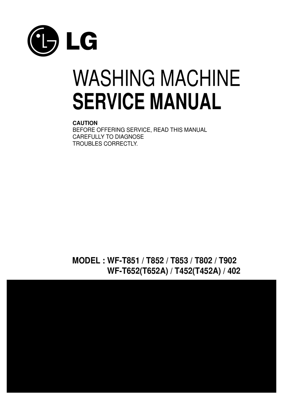 LG WF-T851 SERVICE MANUAL Pdf Download | ManualsLib