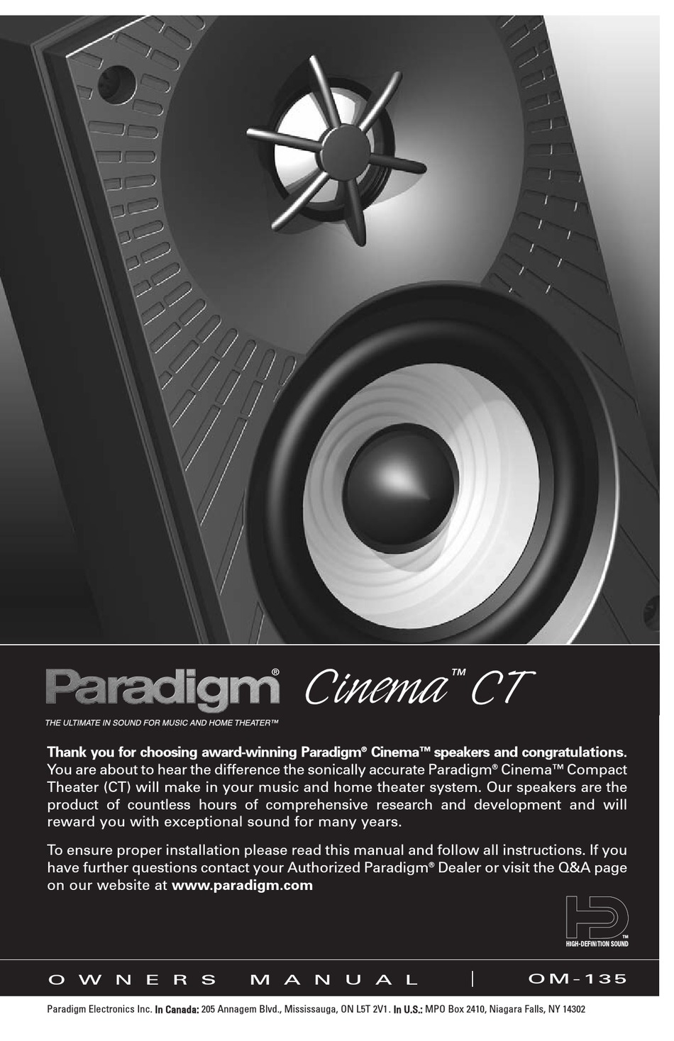 paradigm cinema 220