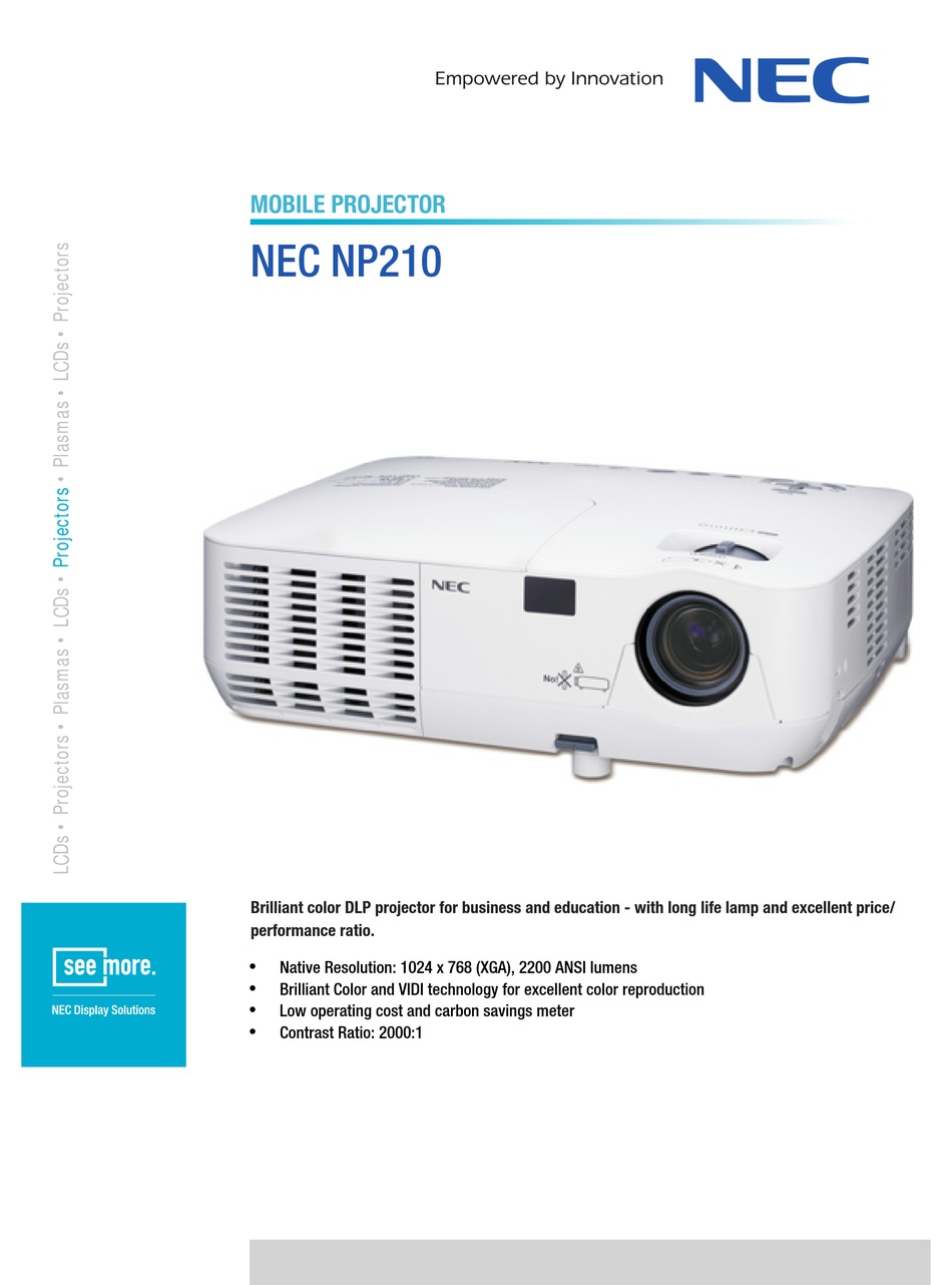 Nec Np210 Technical Specifications Pdf Download Manualslib Nec Np210 Technical Specifications Pdf Download Manualslib