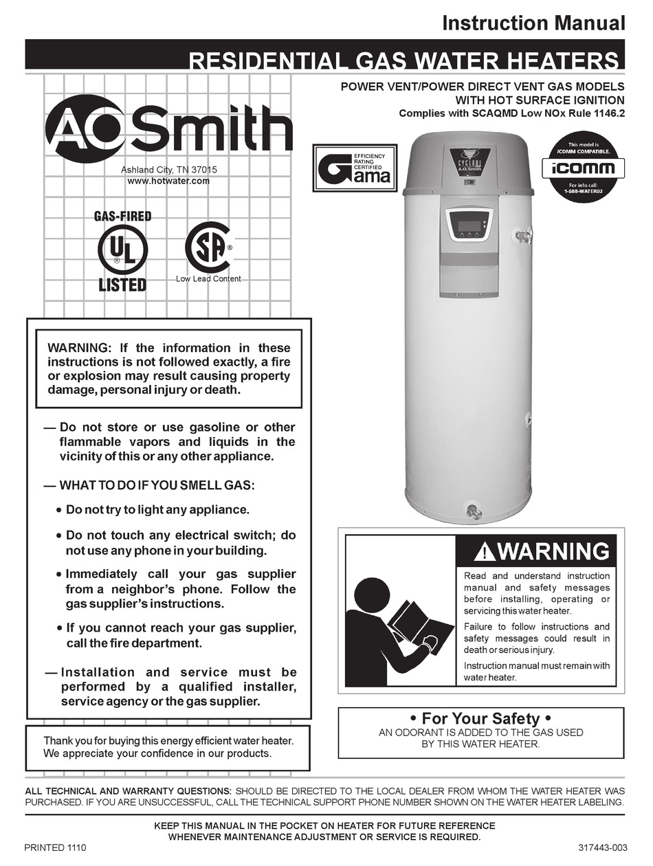 Controls And Switches; Blower Prover Switch; Blocked Exhaust Switch;  Blocked Intake Switch - A.O. Smith Gas Models Instruction Manual [Page 33]  | ManualsLib