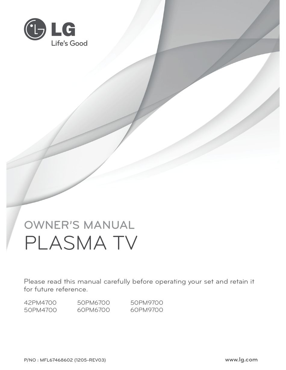 LG 42PM4700 OWNER'S MANUAL Pdf Download | ManualsLib