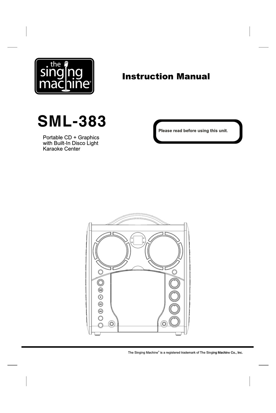 THE SINGING MACHINE SML383 INSTRUCTION MANUAL Pdf Download ManualsLib