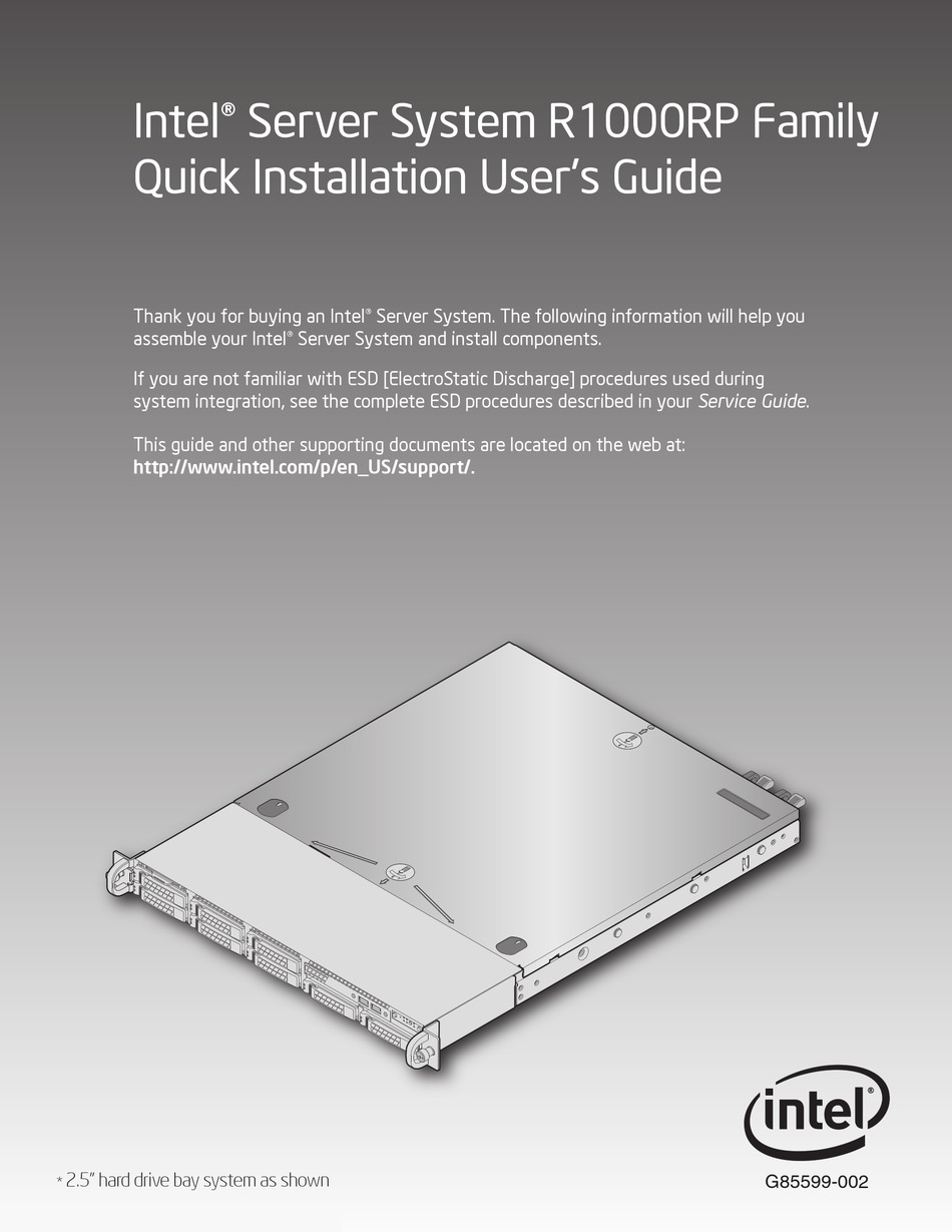 INTEL R1000RP SERIES QUICK INSTALLATION Pdf Download ManualsLib
