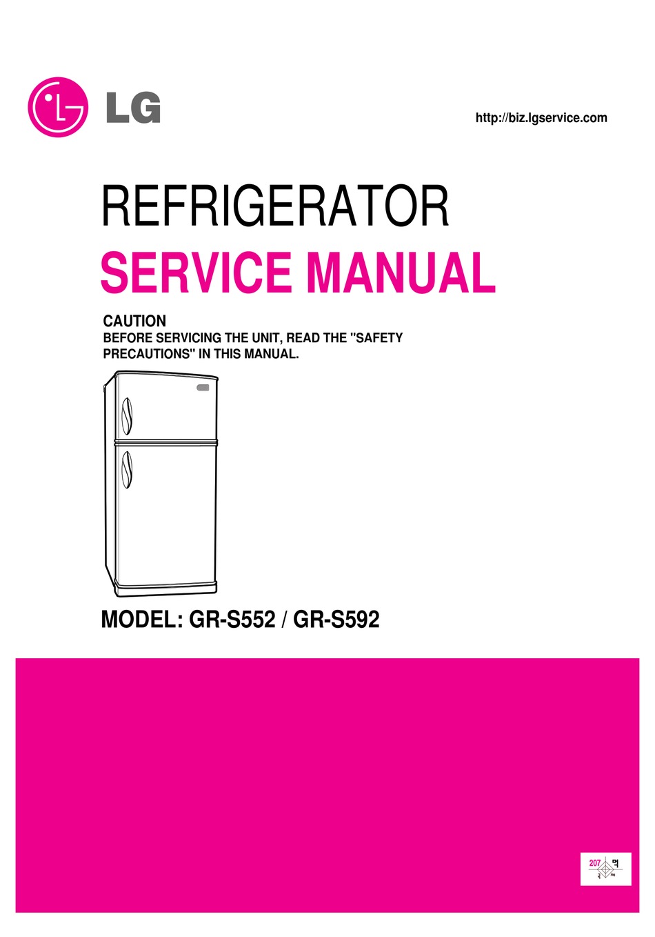 LG GR-S552 SERVICE MANUAL Pdf Download | ManualsLib