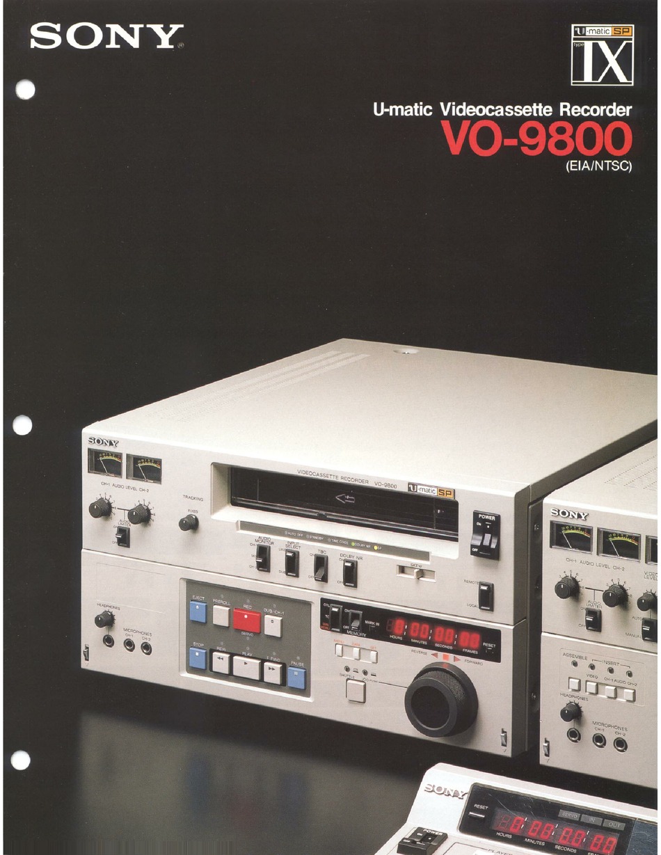 SONY VO9800 BROCHURE & SPECS Pdf Download ManualsLib