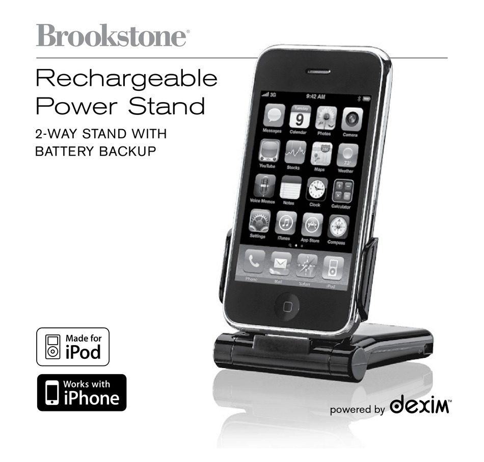 Warranty Brookstone Rechargeable Power Stand Instruction Manual