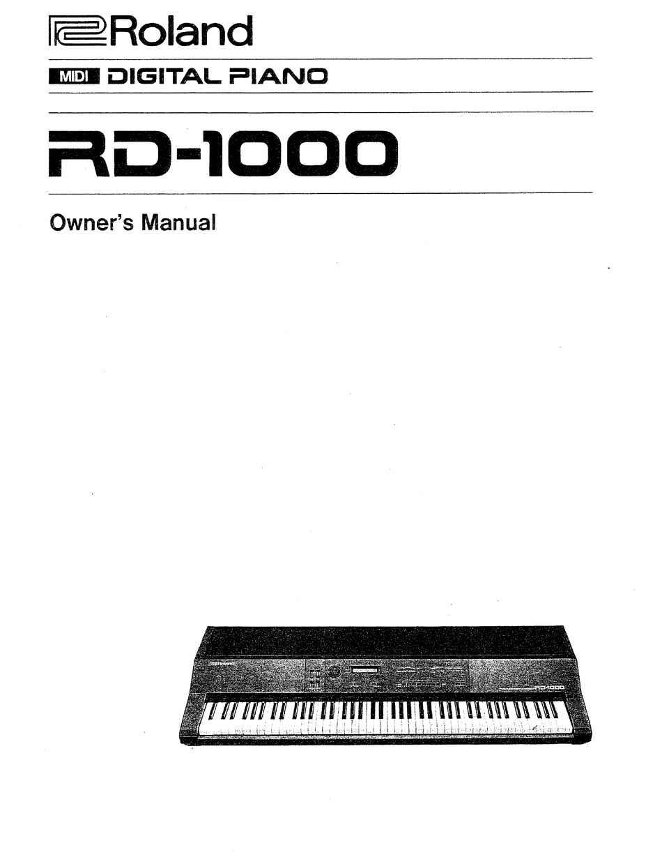 Roland Rd 1000 Owner S Manual Pdf Download Manualslib