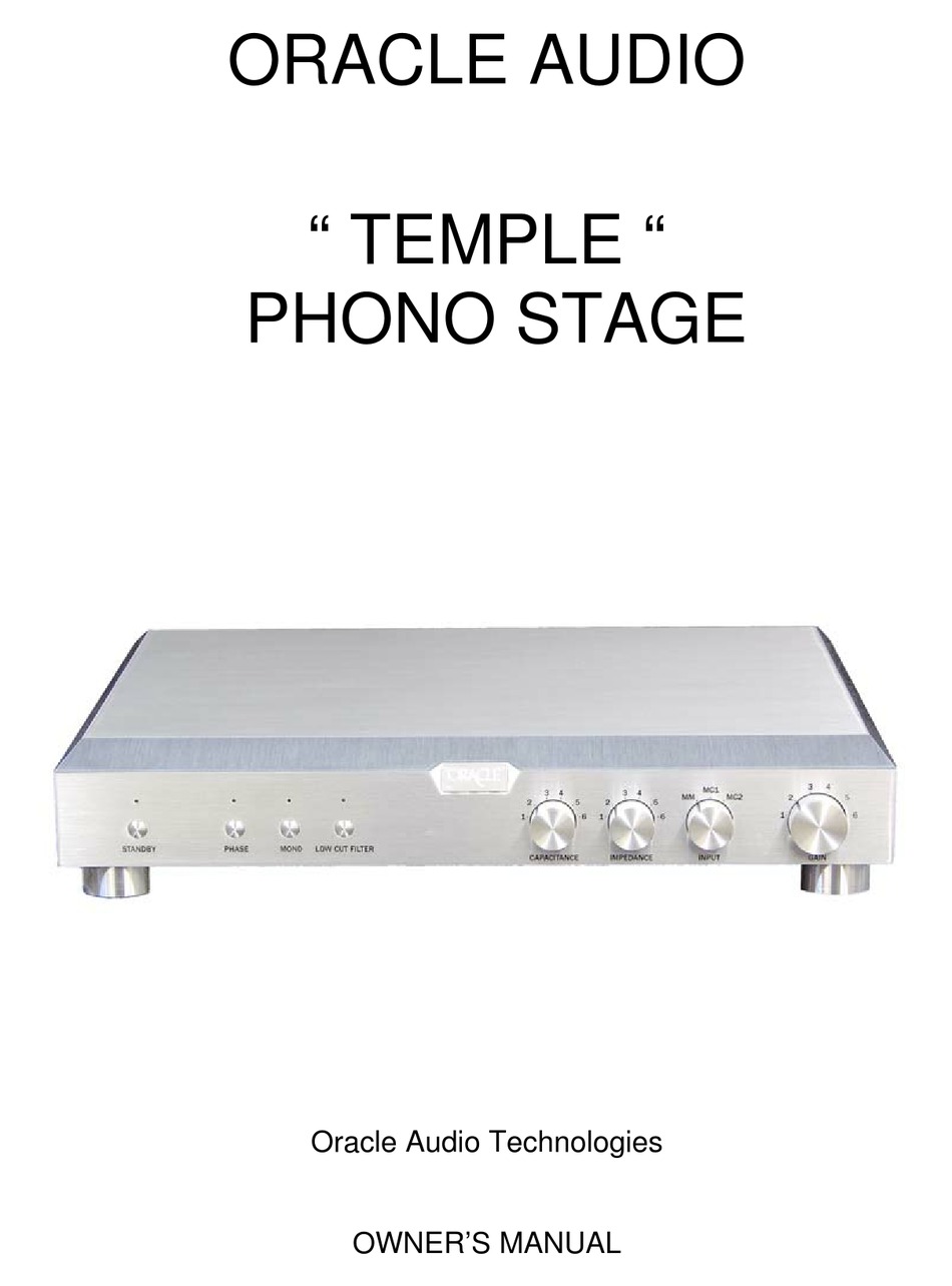 ORACLE TEMPLE PH 1000 OWNER S MANUAL Pdf Download ManualsLib