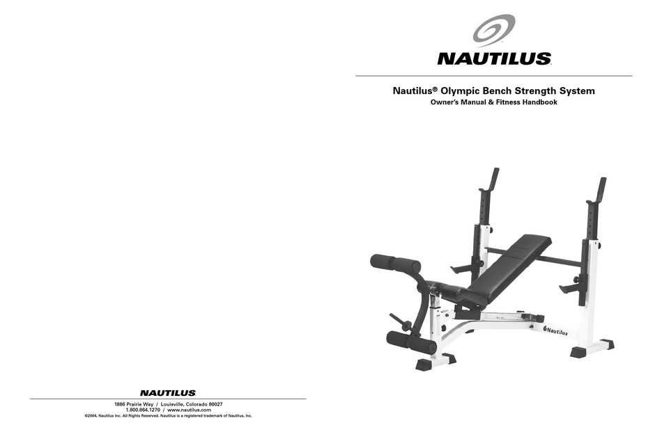 NAUTILUS OLYMPIC BENCH STRENGTH SYSTEM OWNER'S MANUAL & FITNESS