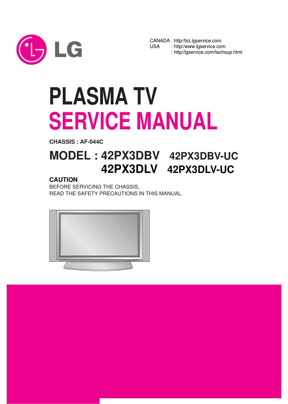 LG 42PX3DBV SERVICE MANUAL Pdf Download | ManualsLib