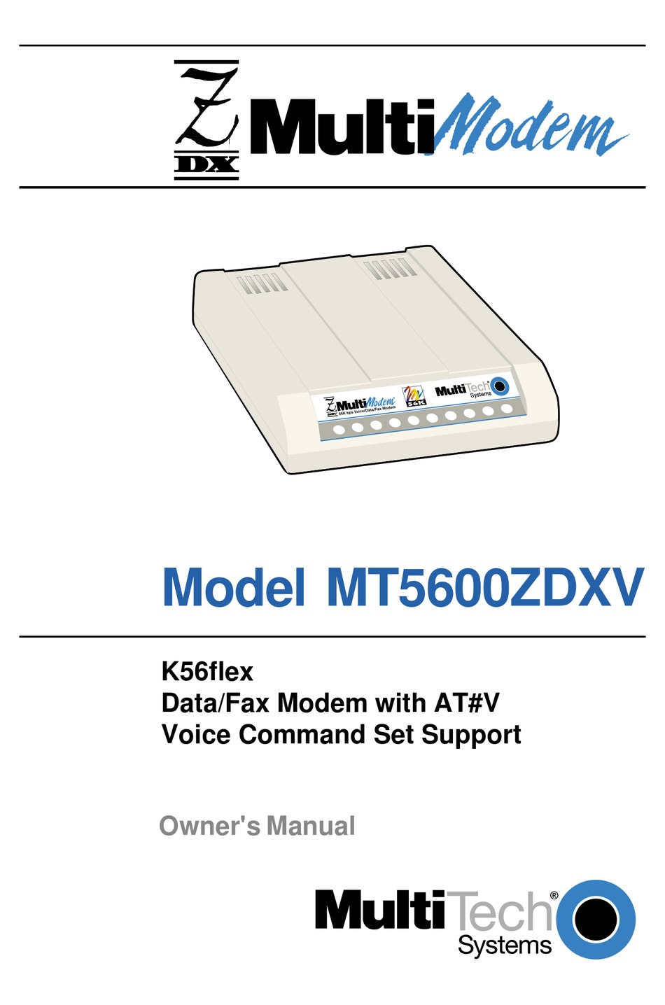 MULTITECH MULTIMODEM MT5600ZDXV OWNER'S MANUAL Pdf Download ManualsLib
