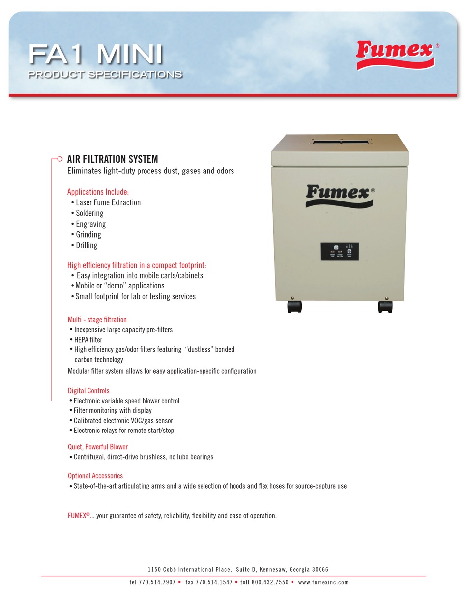 FUMEX FA1 MINI SPECIFICATION Pdf Download ManualsLib