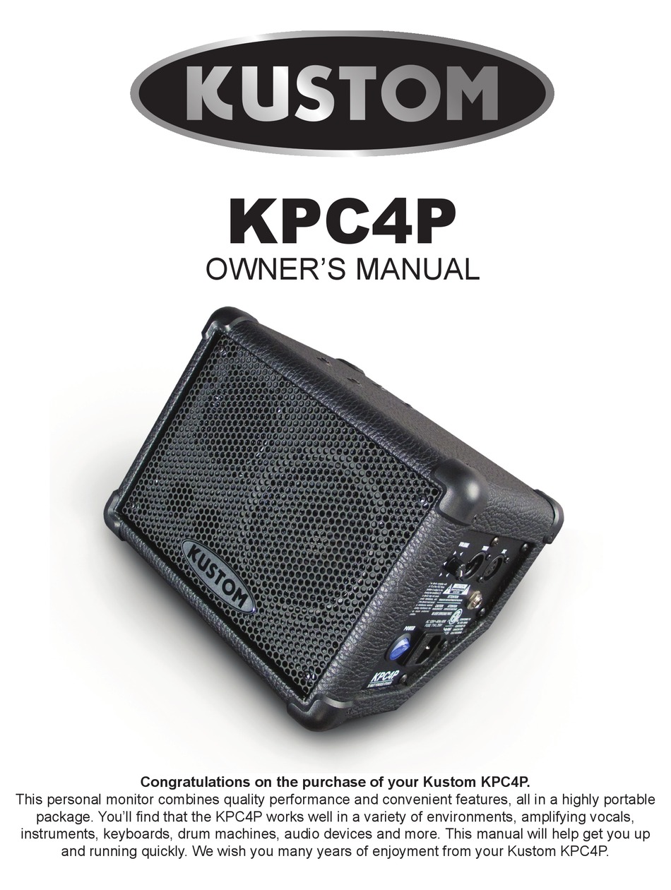 kustom kpc4p powered monitor speaker