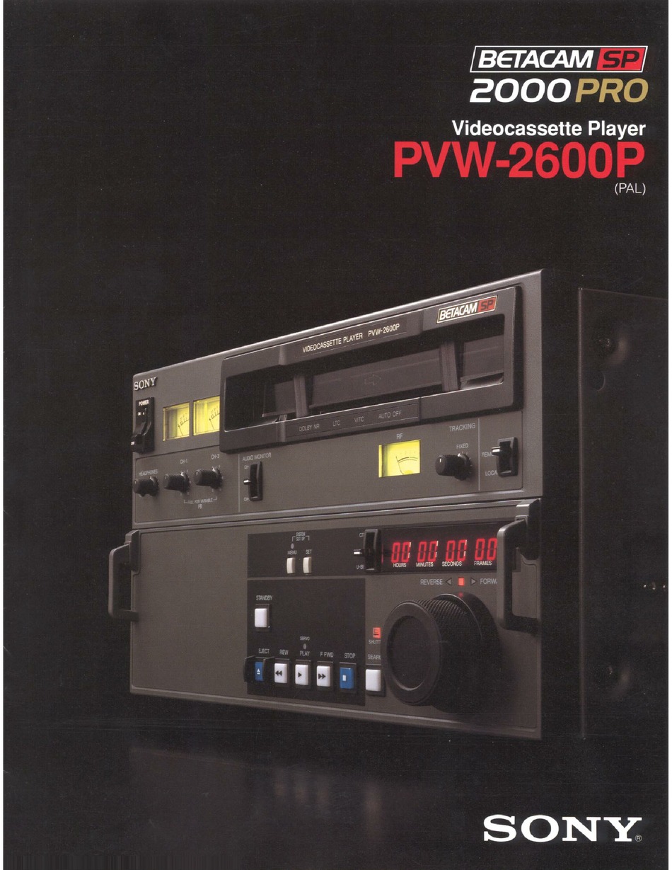 SONY BETACAM SP 2000 PRO PVW-2600P FEATURES & SPECIFICATIONS Pdf