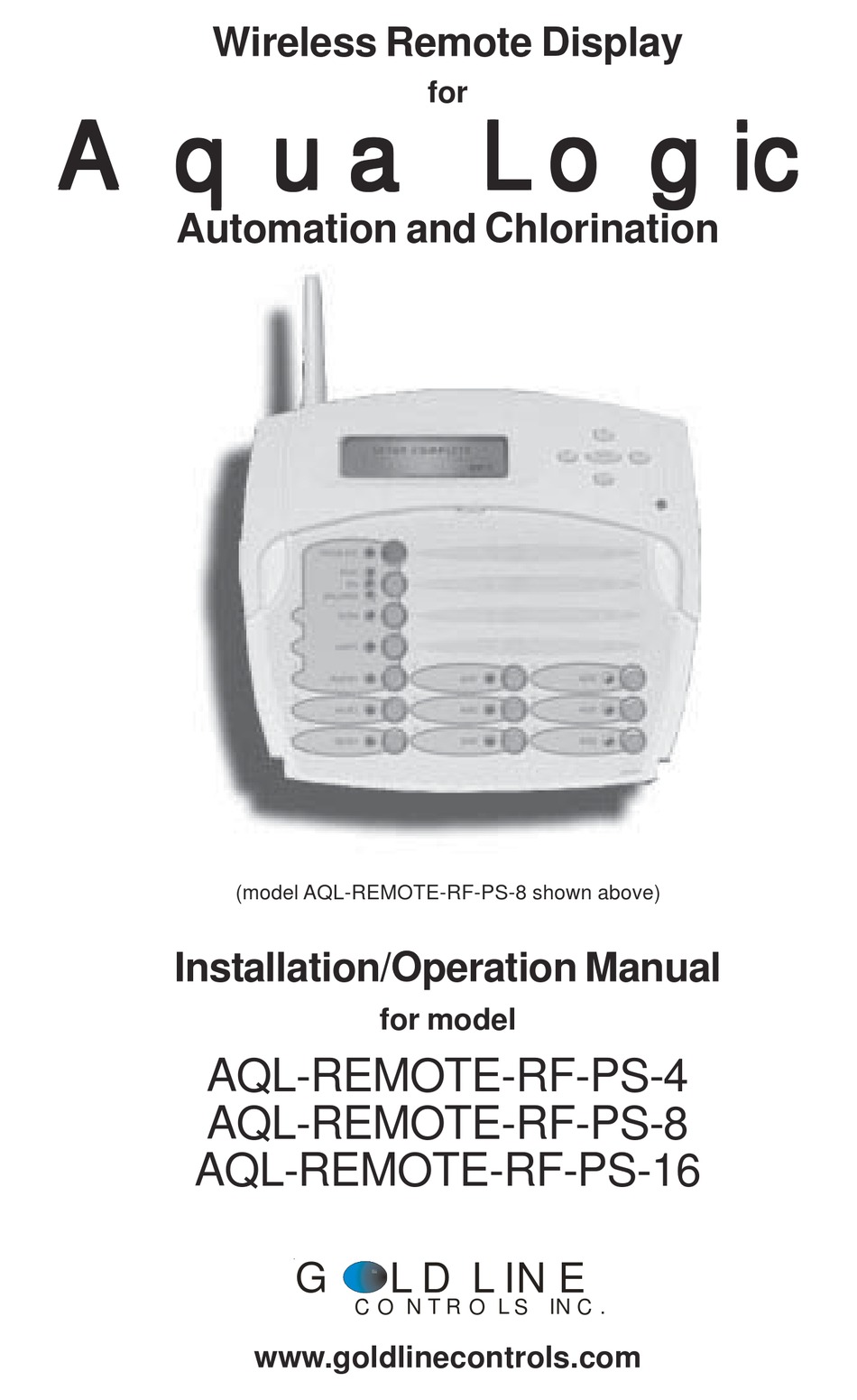 GOLDLINE AQL-REMOTE-RF-PS-4 INSTALLATION & OPERATION MANUAL Pdf