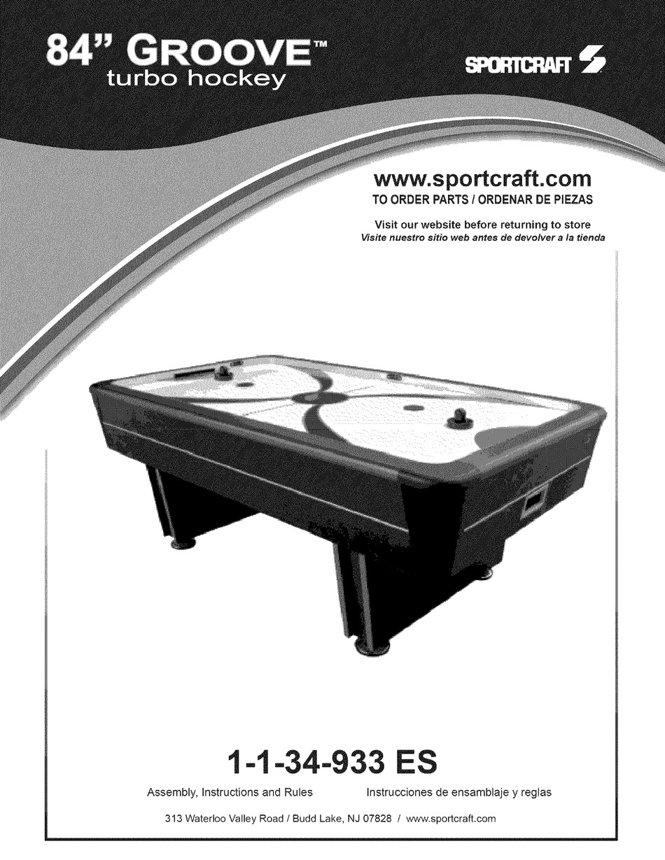 SPORTCRAFT GROOVE 1134933 ES ASSEMBLY INSTRUCTIONS AND RULES Pdf