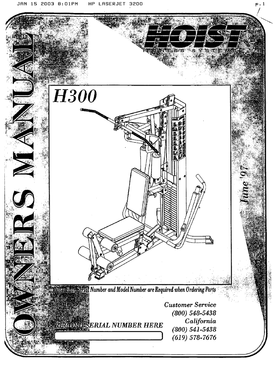 HOIST FITNESS H300 OWNER S MANUAL Pdf Download ManualsLib