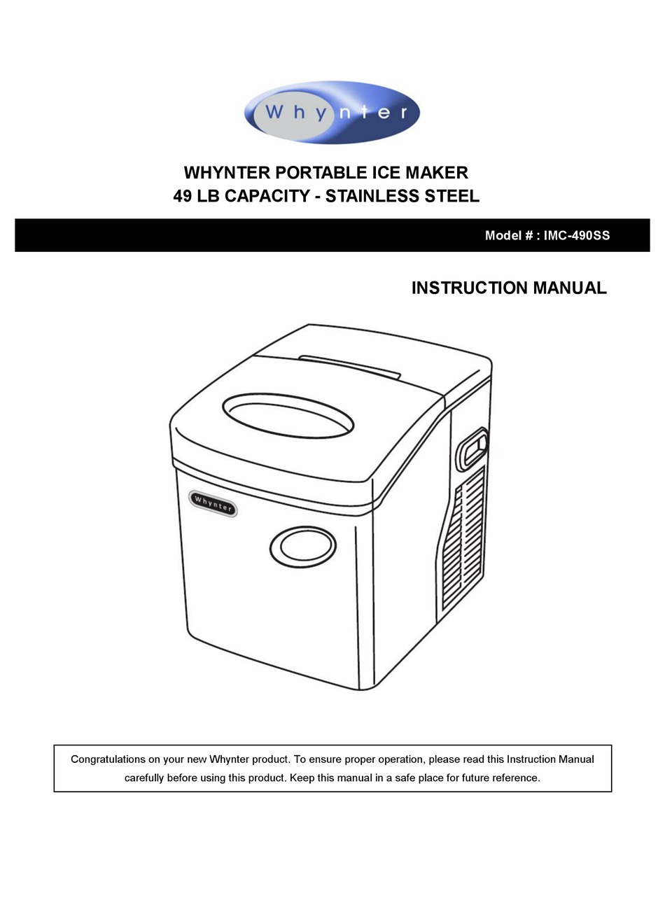 WHYNTER IMC490SS INSTRUCTION MANUAL Pdf Download ManualsLib
