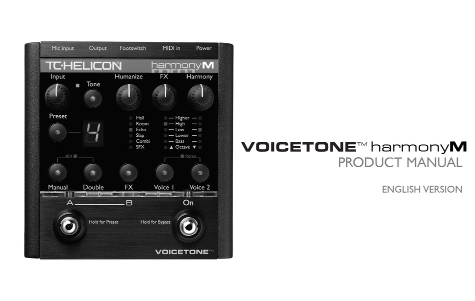 TC-HELICON VOICETONE HARMONY-M PRODUCT MANUAL Pdf Download | ManualsLib