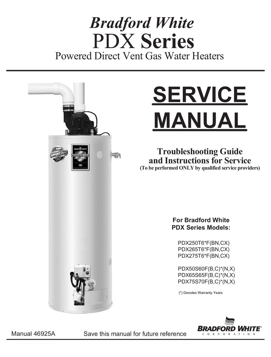 BRADFORD WHITE PDX250T6*FBN SERVICE MANUAL Pdf Download | ManualsLib  Bradford White Gas Power Vent Water Heater Wiring Diagram    ManualsLib