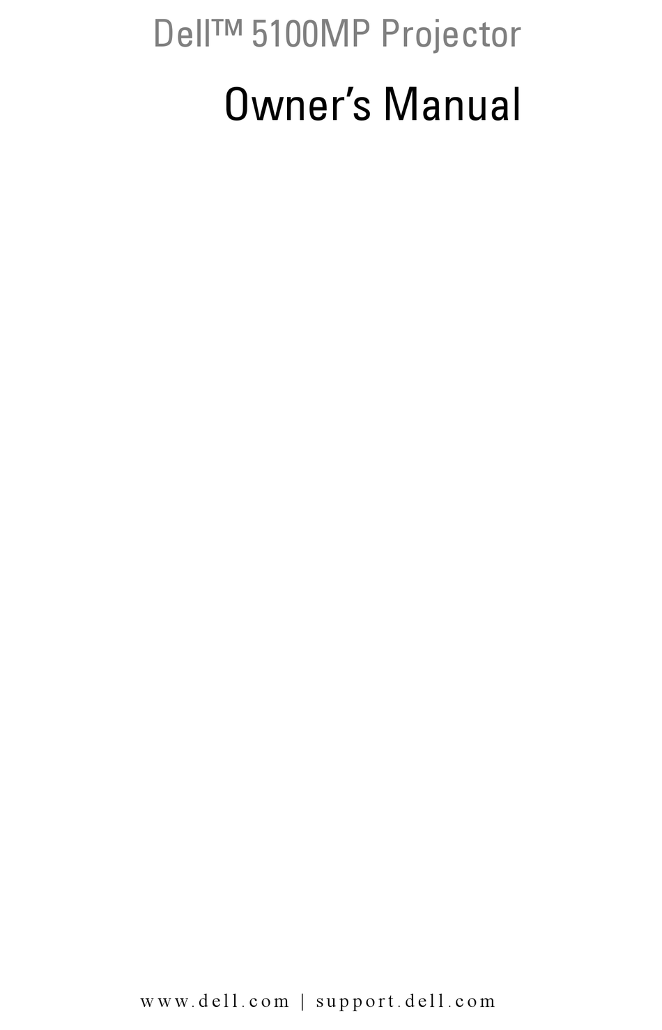 DELL 5100MP OWNER'S MANUAL Pdf Download | ManualsLib