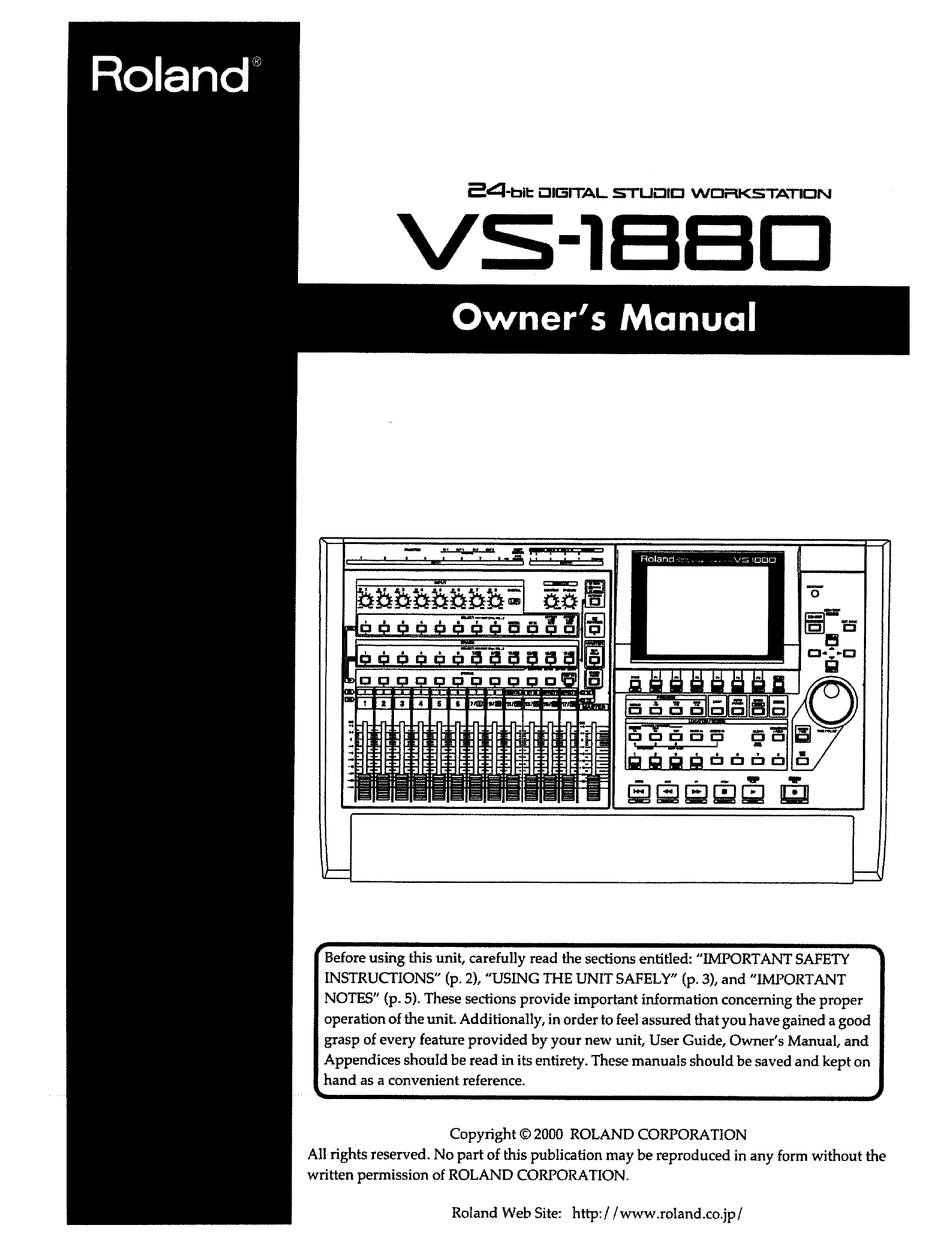 Roland Vs 10 Owner S Manual Pdf Download Manualslib