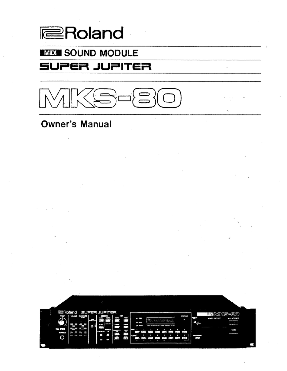 ROLAND SUPER JUPITER MKS-80 OWNER'S MANUAL Pdf Download | ManualsLib