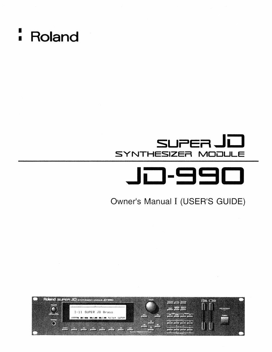 Roland Super Jd 990 Owner S Manual Pdf Download Manualslib