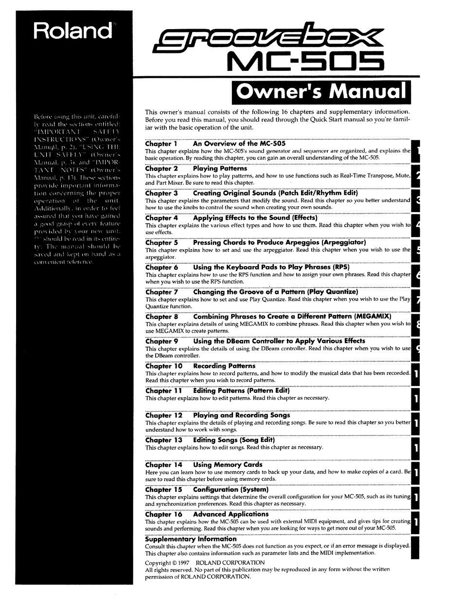 roland mc 505 manual