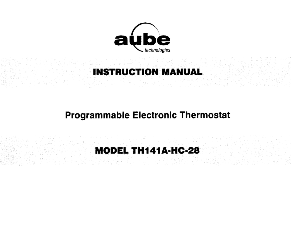 Aube Technologies Th141a Hc 28 Instruction Manual Pdf Download Manualslib