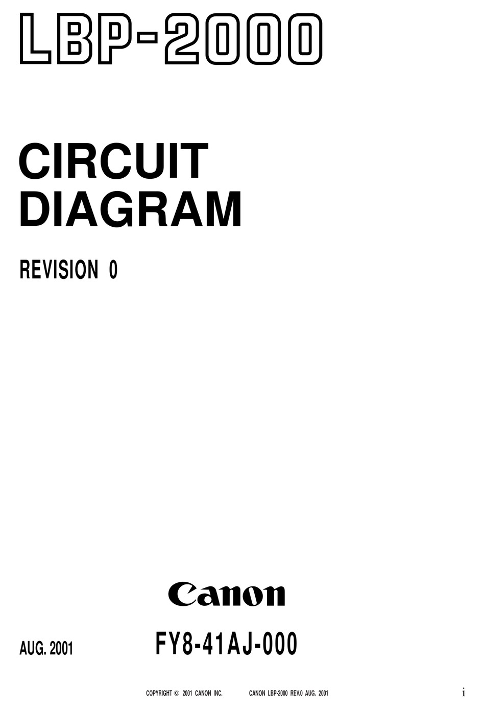 CANON LBP-2000 CIRCUIT DIAGRAMS Pdf Download | ManualsLib