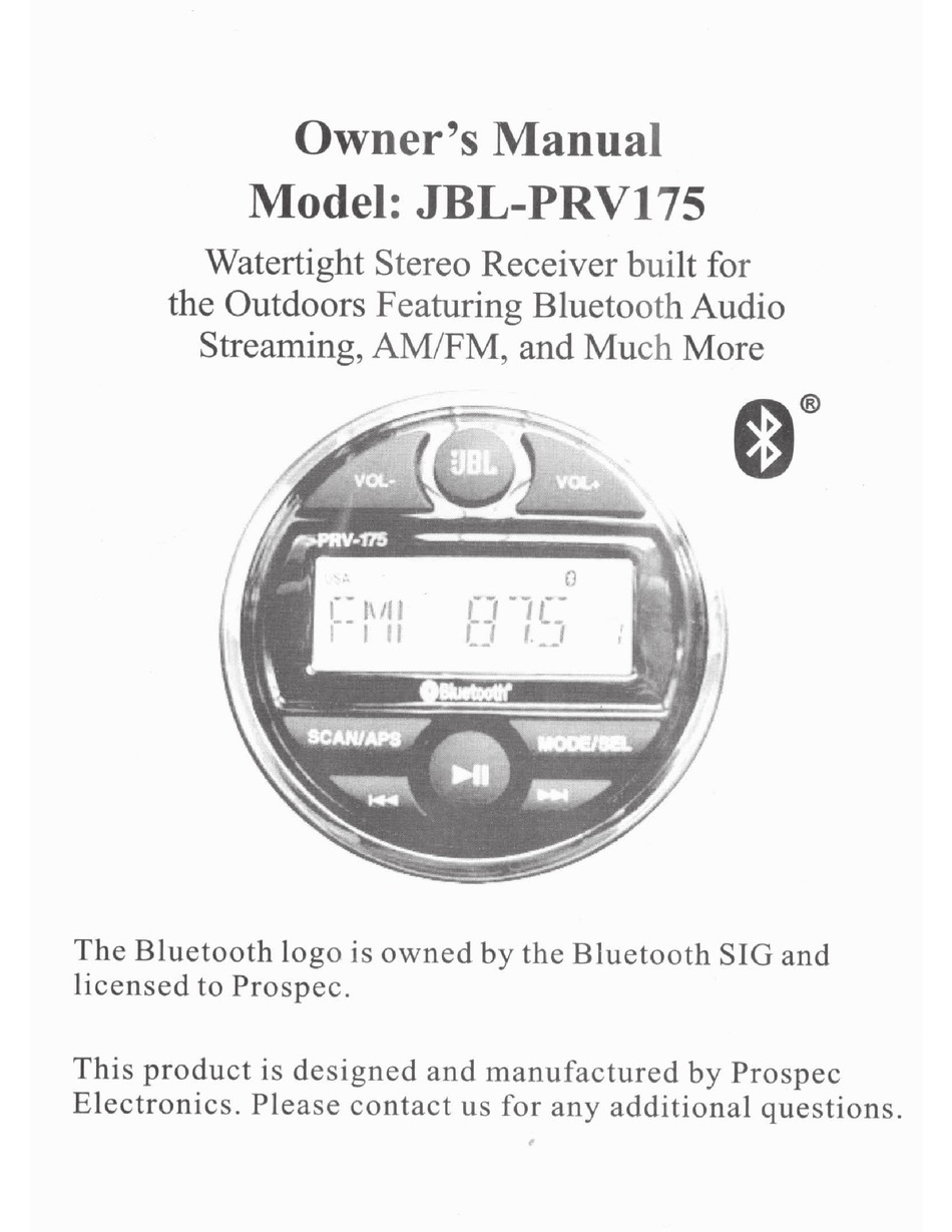 Jbl Prv175 Owner S Manual Pdf Download Manualslib