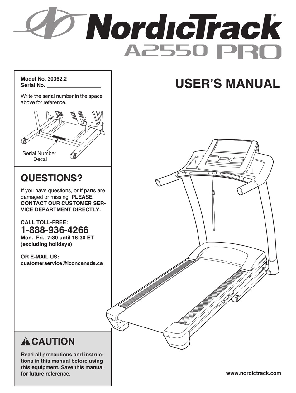 Nordictrack best sale treadmill a2550