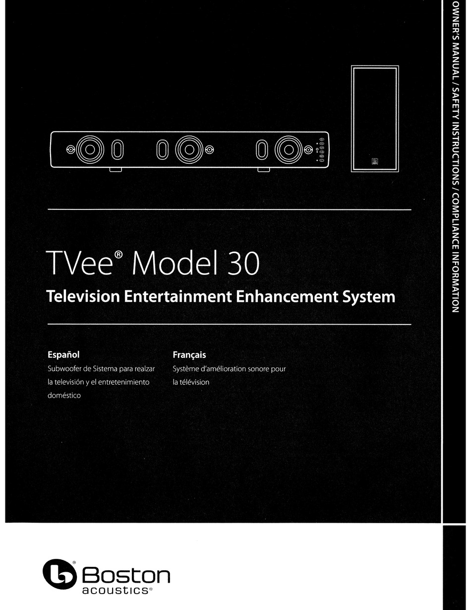 BOSTON ACOUSTICS TVEE 30 OWNER'S MANUAL Pdf Download | ManualsLib