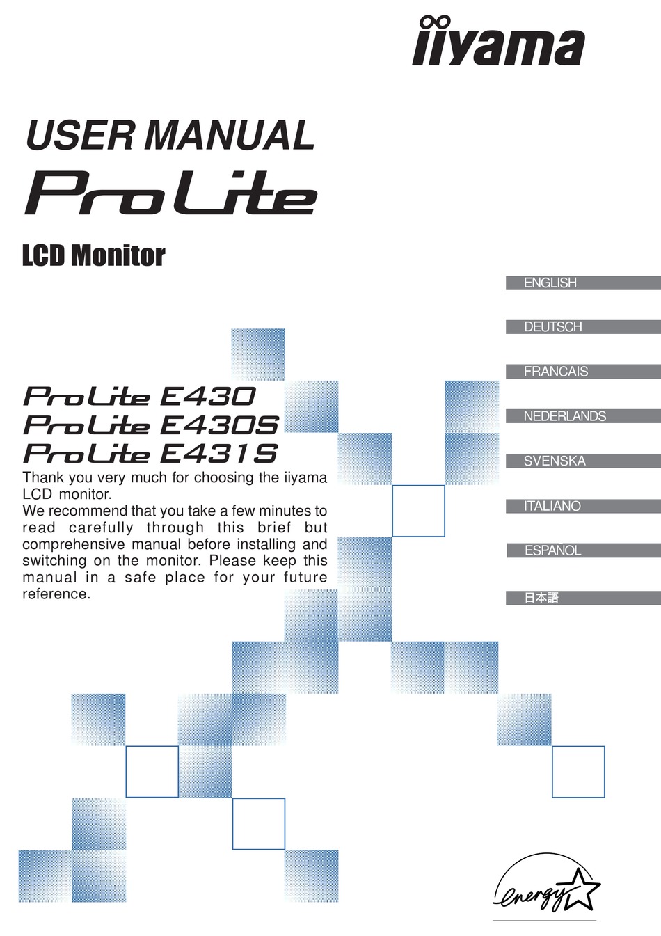 IIYAMA PROLITE E430 USER MANUAL Pdf 