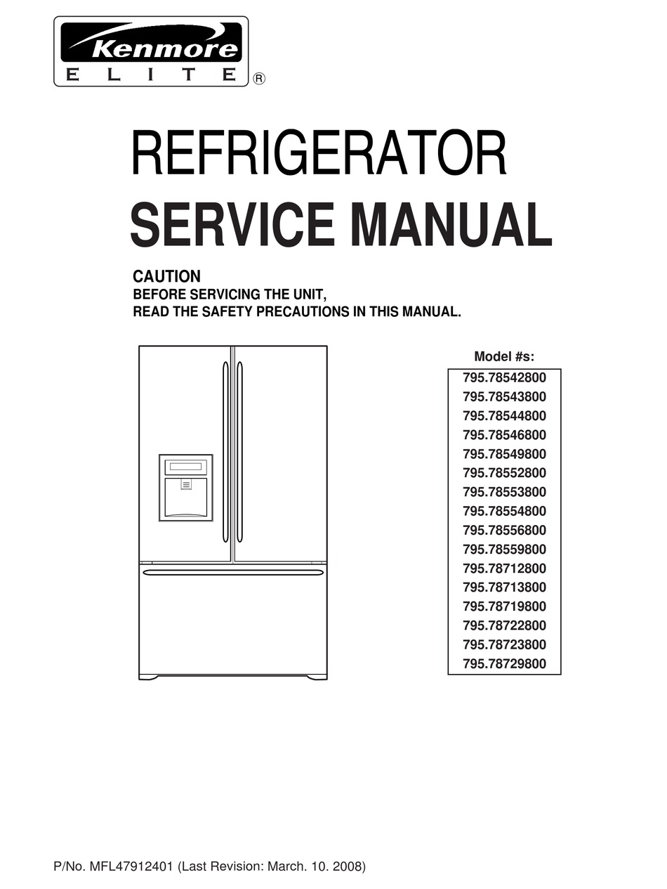 KENMORE 795.78542800 SERVICE MANUAL Pdf Download | ManualsLib