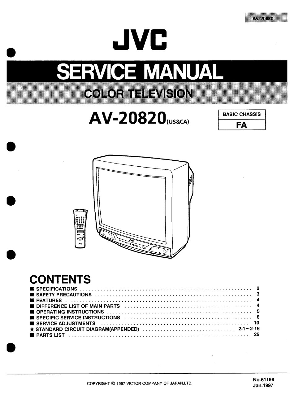 JVC AV-20820 SERVICE MANUAL Pdf Download | ManualsLib