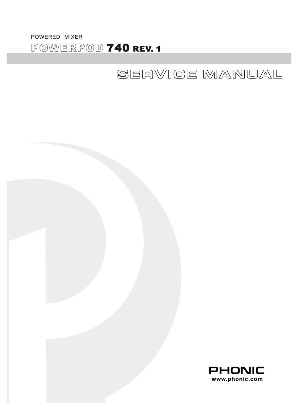 Phonic Powerprod 740 Service Manual Pdf Download Manualslib