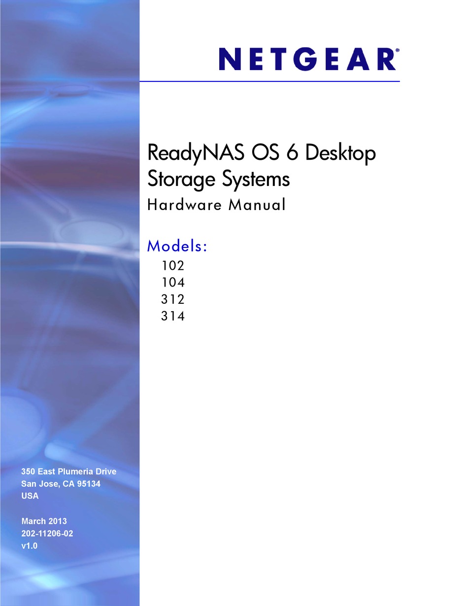 Netgear Readynas 102 Hardware Manual Pdf Download Manualslib