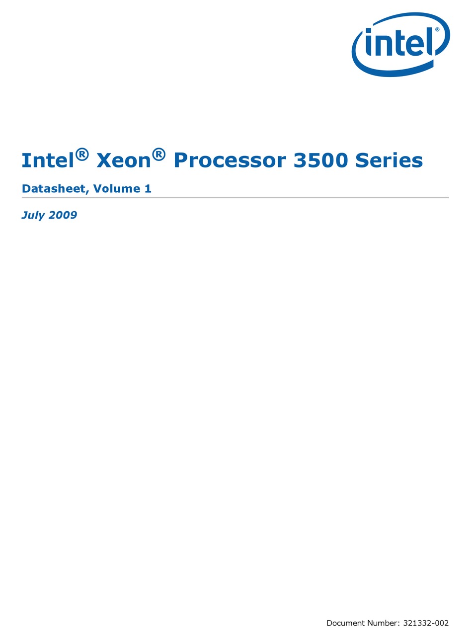 Intel Xeon 3500 Series Datasheet Pdf Download Manualslib