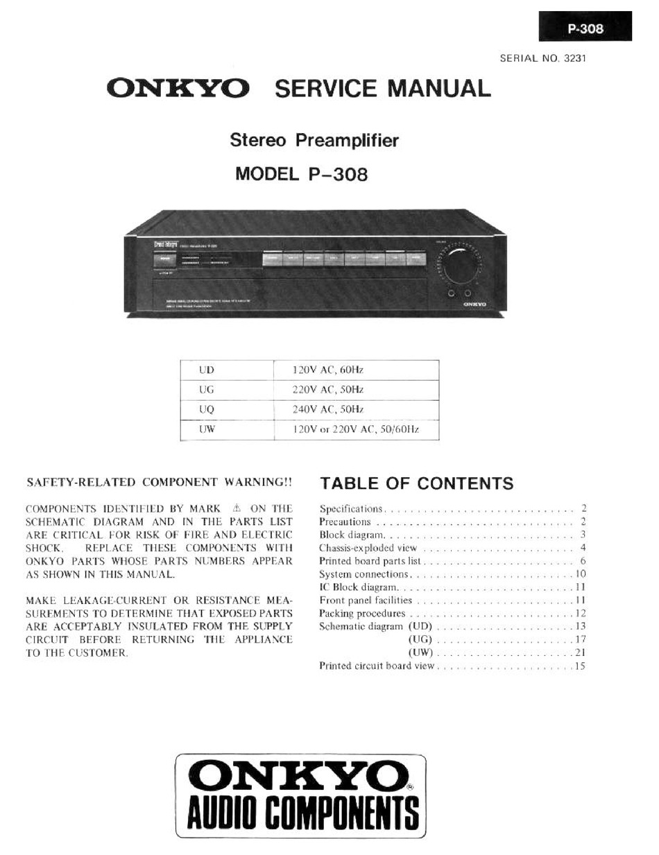 System Connections - Onkyo P-308 Service Manual [Page 10] | ManualsLib