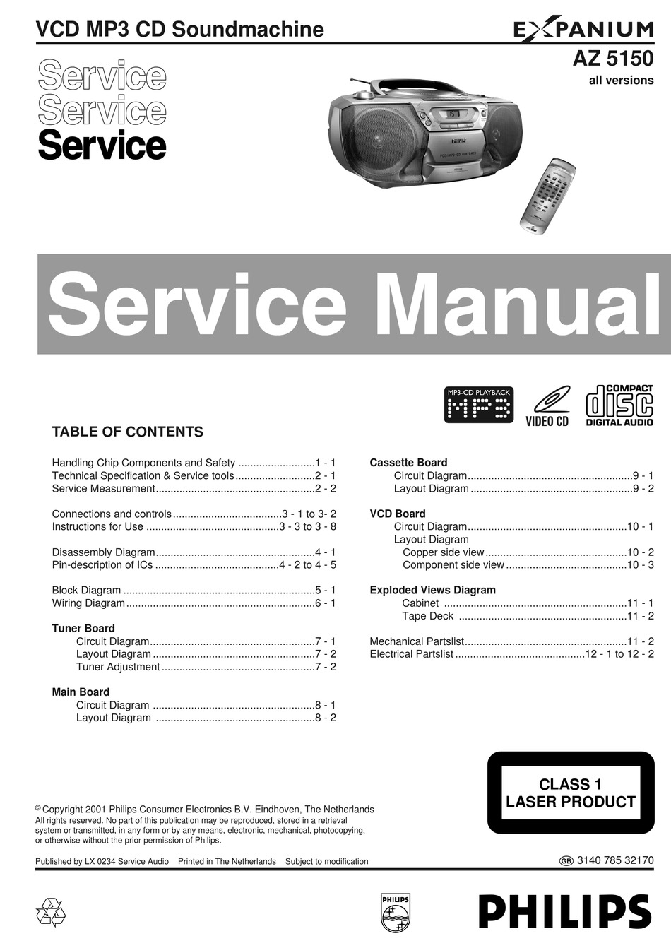 PHILIPS EXPANIUM AZ 5150 SERVICE MANUAL Pdf Download ManualsLib